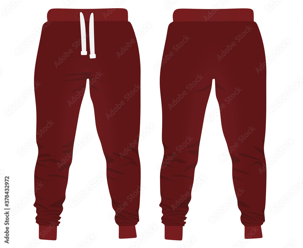 Red tracksuit bottom. vector illustration Red tracksuit bottom. vector illustration