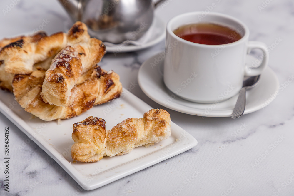 Freshly baked goods and tea Freshly baked goods and tea