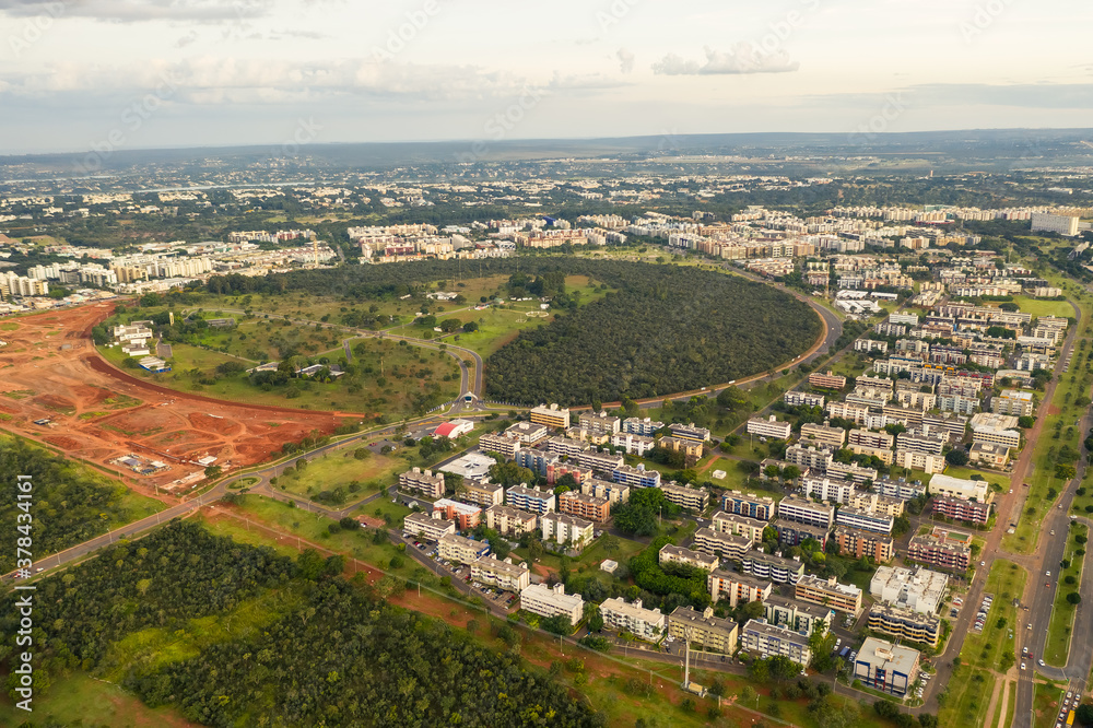 Aerial view of Brasilia's Southeast neighborhood.