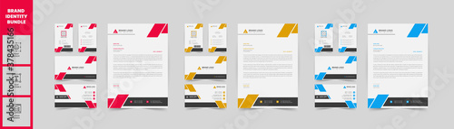 Brand identity Bundle- Letterhead, business card , id card with 3 color