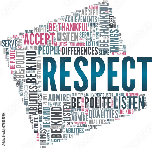 Respect vector illustration word cloud isolated on a white background.