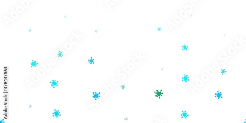 Light blue, green vector template with flu signs.