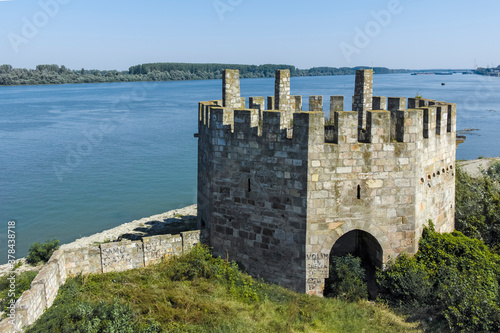 Smederevo Fortress at the coast of the Danube River  Serbia