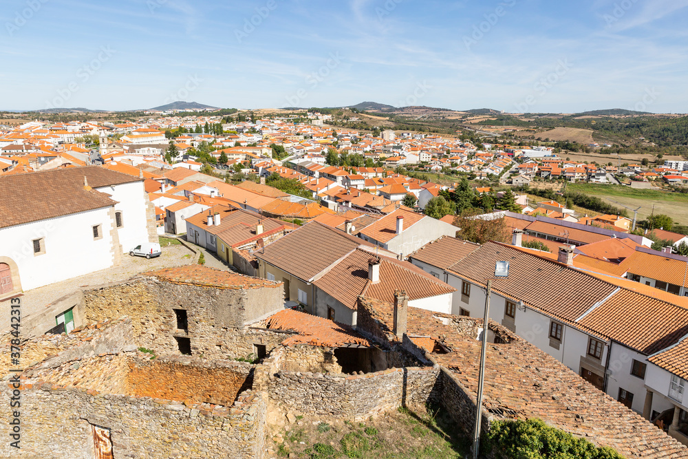 panoramic view over Mogadouro town, district of Braganca, Tras-os-Montes, Portugal
