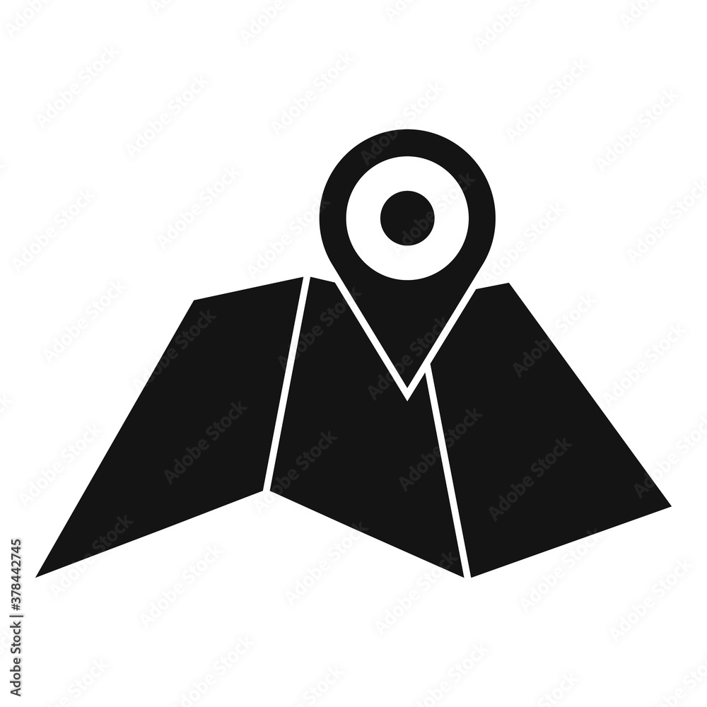 Paper map exploration icon. Simple illustration of paper map exploration vector icon for web design isolated on white background Paper map exploration icon. Simple illustration of paper map exploration vector icon for web design isolated on white background