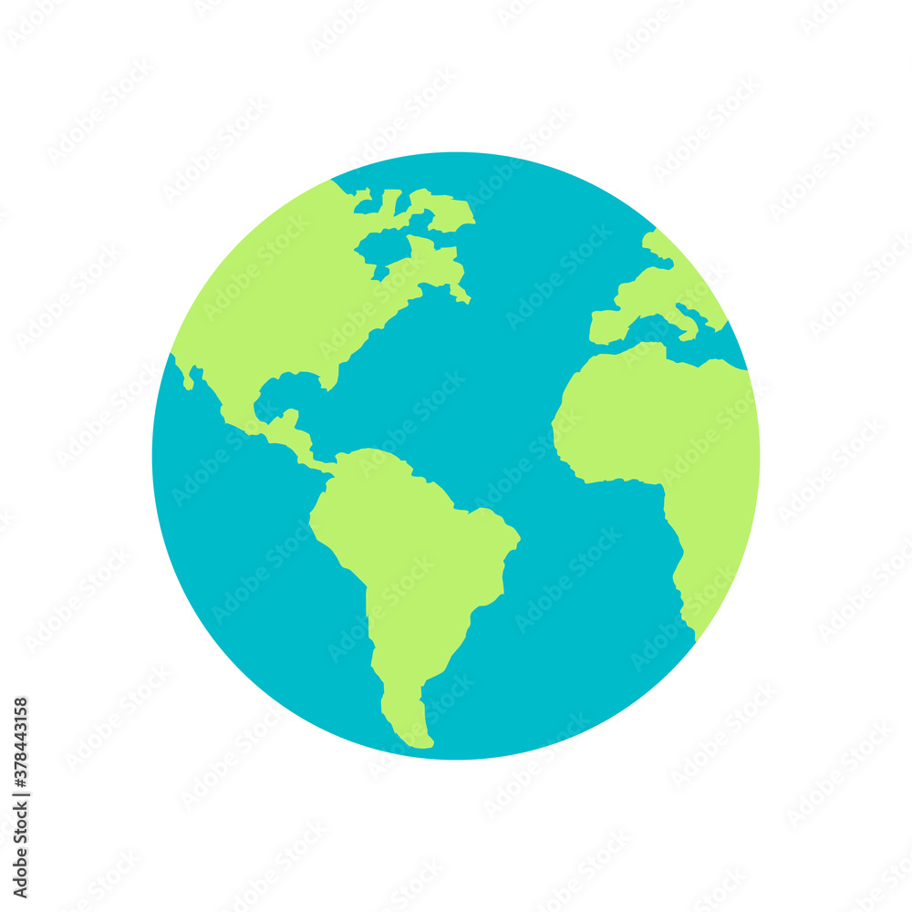 Planeta tierra. Mundo. Icono de planeta. Ilustración vectorial 