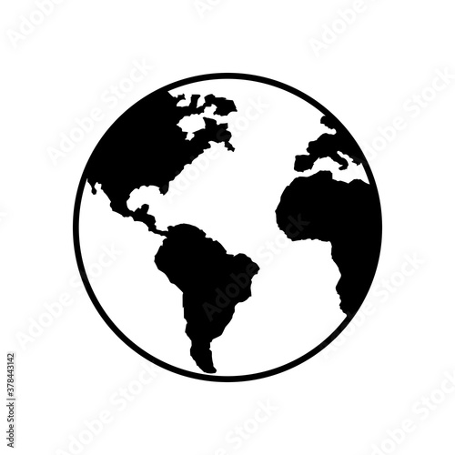 Planeta tierra. Mundo. Icono de planeta. Ilustraci  n vectorial 