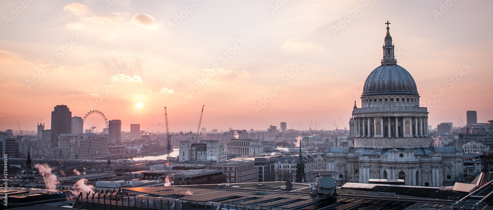 St.Pauls Cathedral Sunset London - obrazy, fototapety, plakaty 