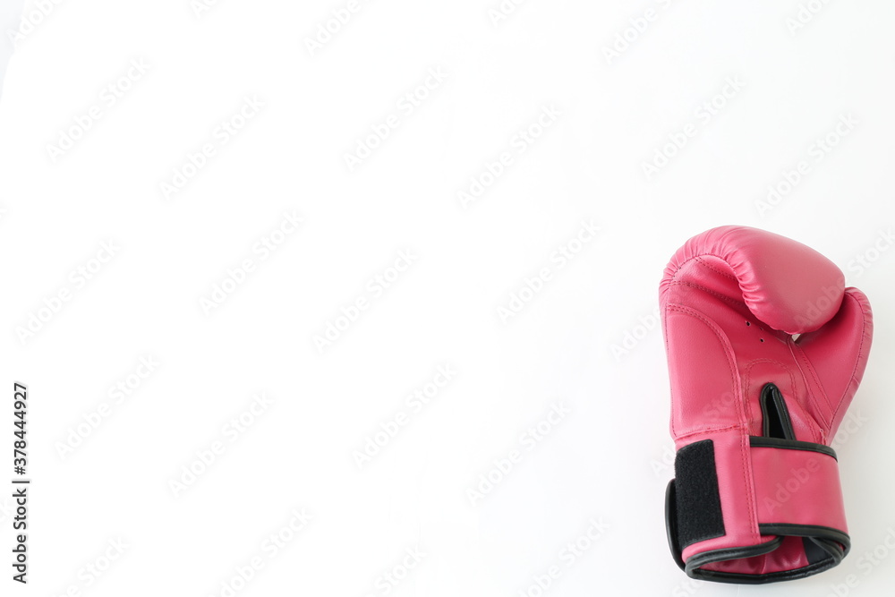 Fototapeta premium Red boxing glove depicted on a white background