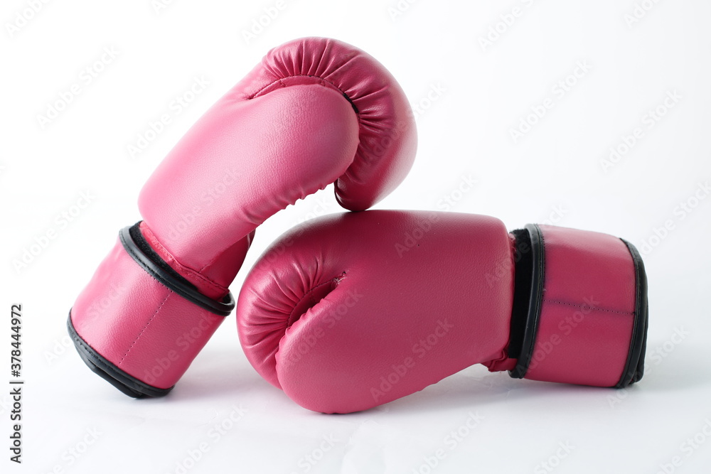 Red boxing glove depicted on a white background