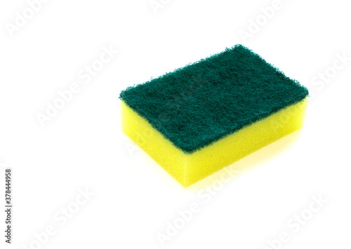Yellow sponge isolated on white background