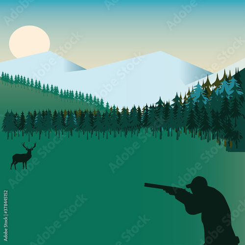 Autumn,red deer hunting in the foothills