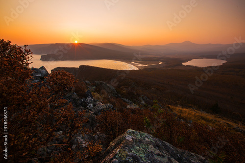 A beautiful sunset in the Sikhote-Alin Biosphere Reserve in the Primorsky Territory © alexhitrov