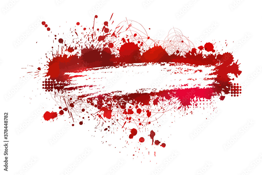 Red bloody stain. Frame for text. Vector illustration