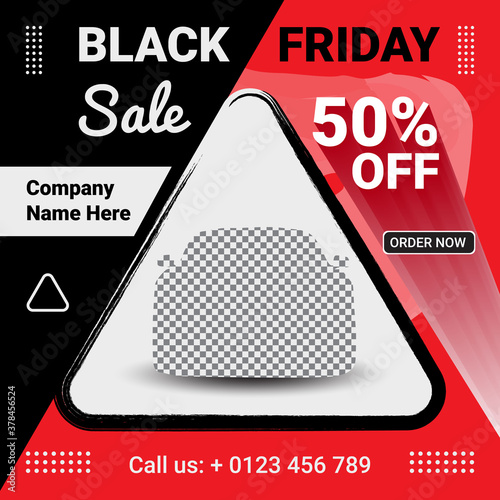 Black Friday social media post design vector