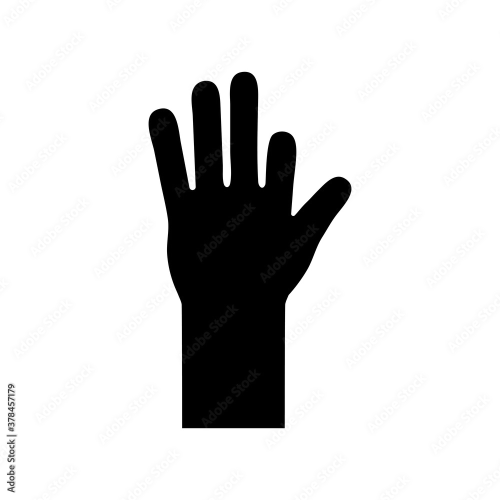 hand without a finger silhouette style icon vector design