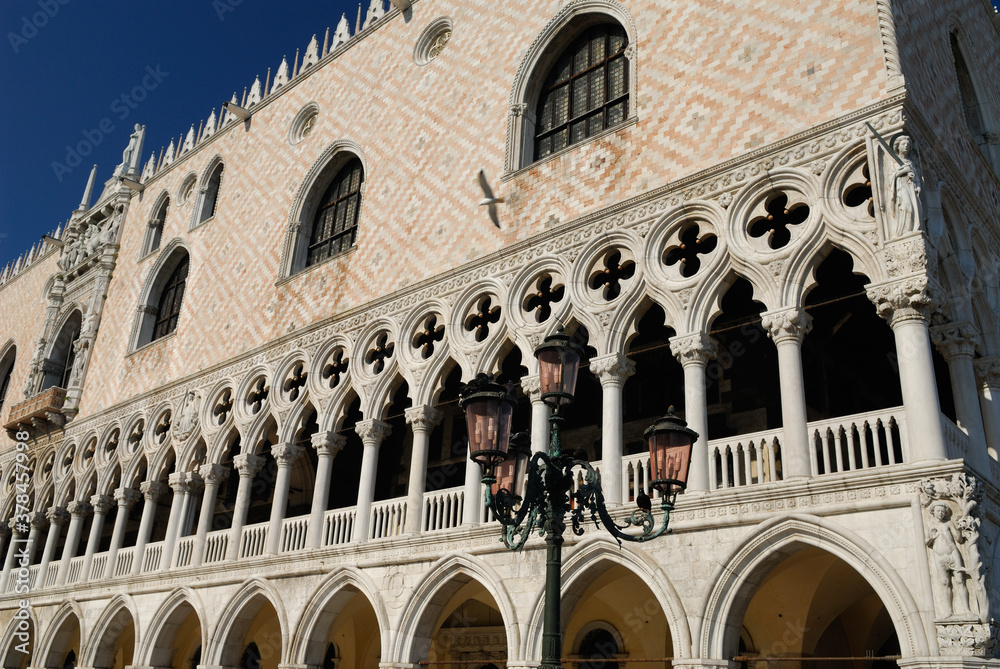Detail of the Ducal Palace in St Marks Square Venice