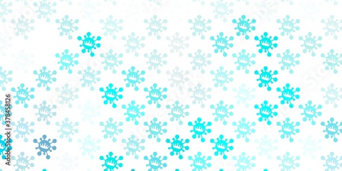 Light blue vector background with covid-19 symbols.