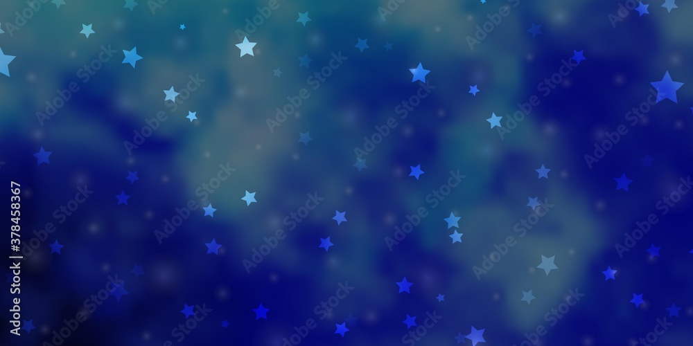 Light BLUE vector layout with bright stars. Shining colorful illustration with small and big stars. Pattern for websites, landing pages.
