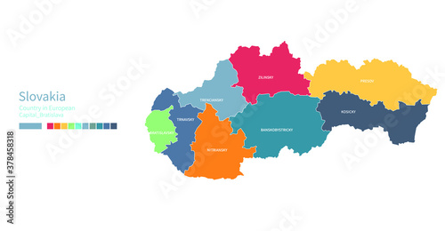 Slovakia map. Colorful deta...