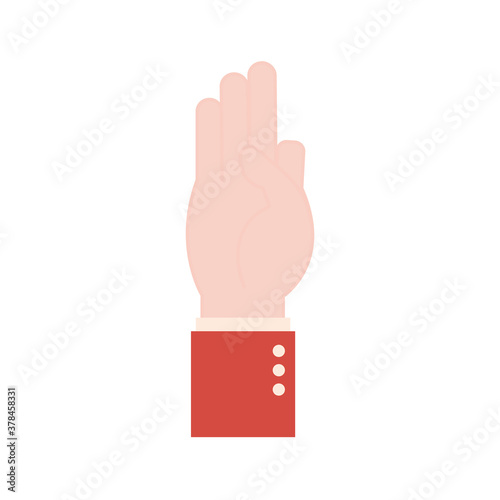 nine hand sign language flat style icon vector design