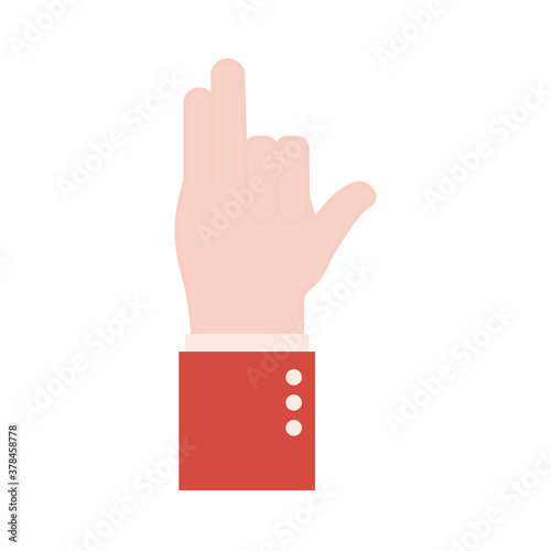 two hand sign language flat style icon vector design