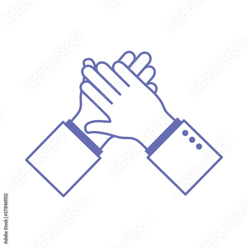 applause hand sign language line and fill style icon vector design