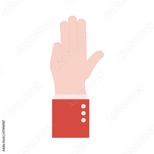 three hand sign language flat style icon vector design