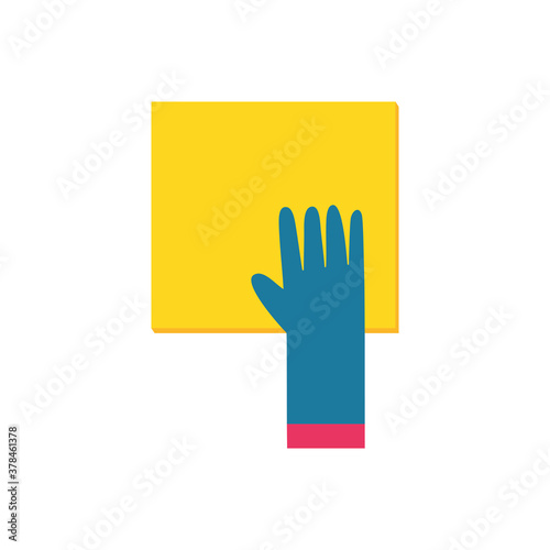 Isolated glove with cleaning cloth - Vector illustration