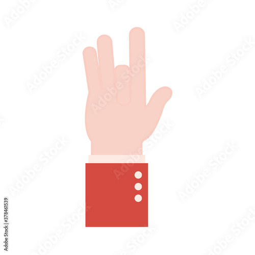 eight hand sign language flat style icon vector design