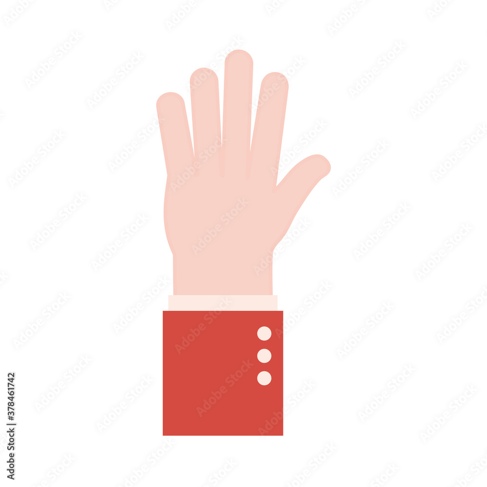 Obraz premium high five hand sign language flat style icon vector design