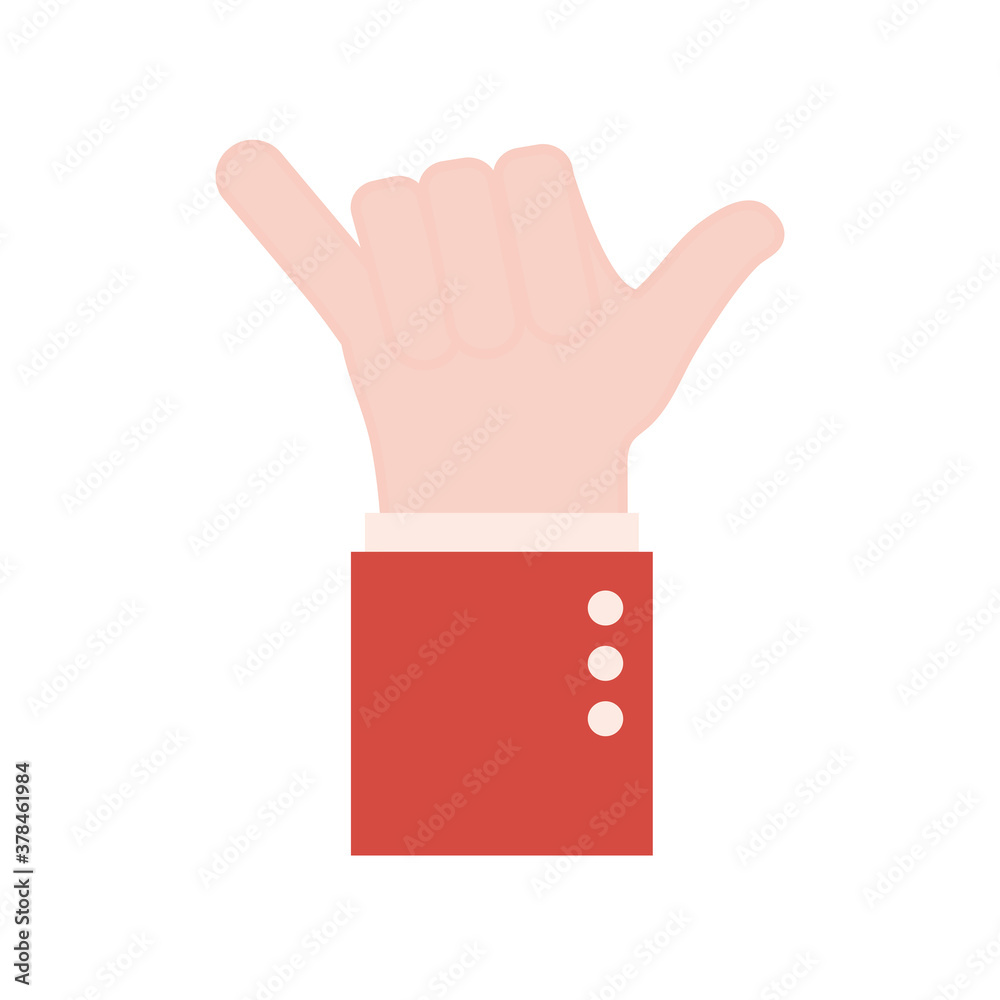 y hand sign language flat style icon vector design
