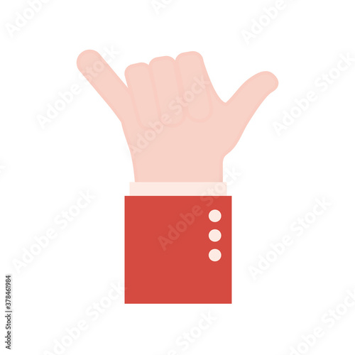 y hand sign language flat style icon vector design