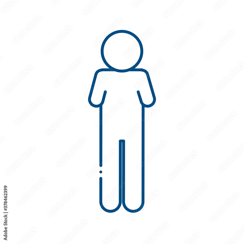 armless man line style icon vector design