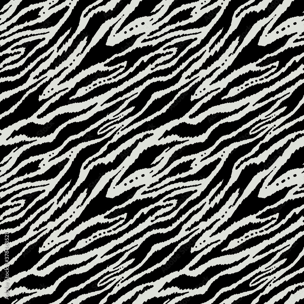 Animal print seamless pattern, hand drawn vector background