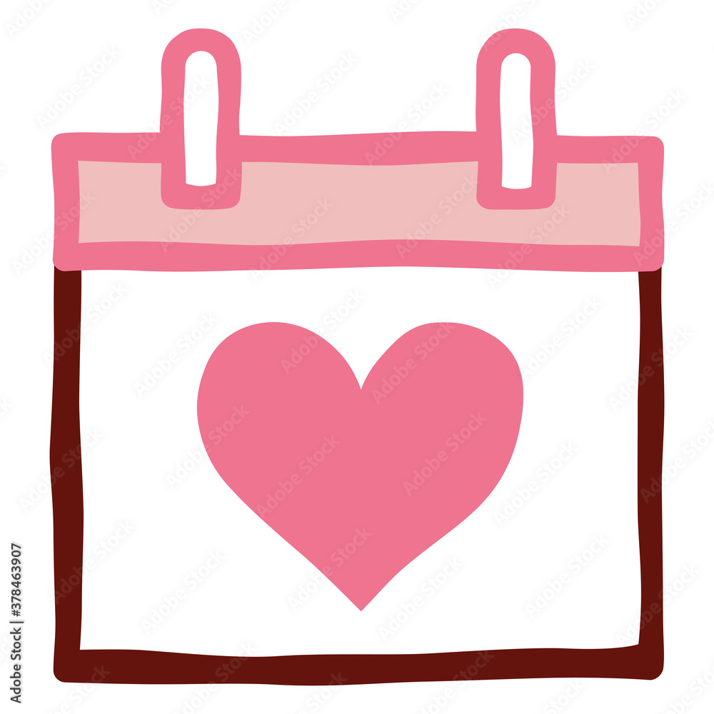 Isolated calendar saint valentin holiday icon - Vector Isolated calendar saint valentin holiday icon - Vector