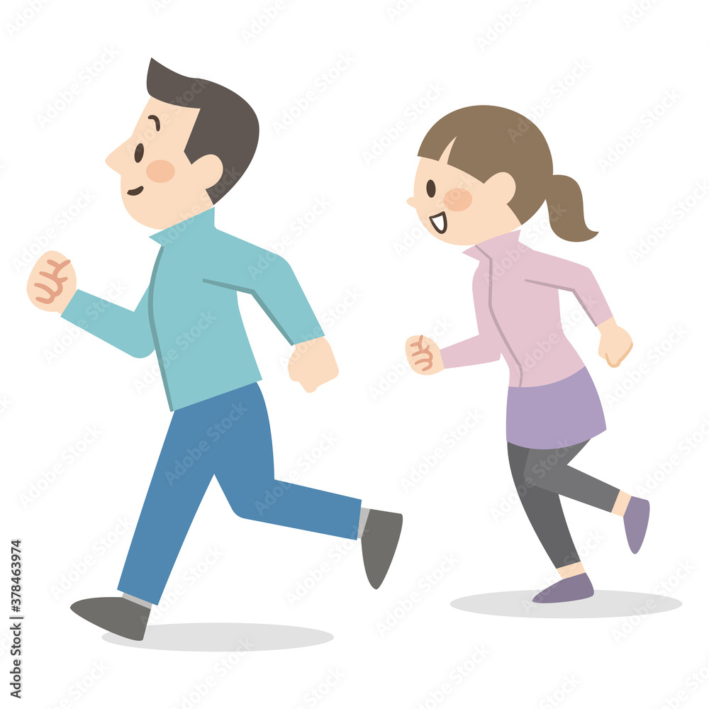 ジョギングをするカップル