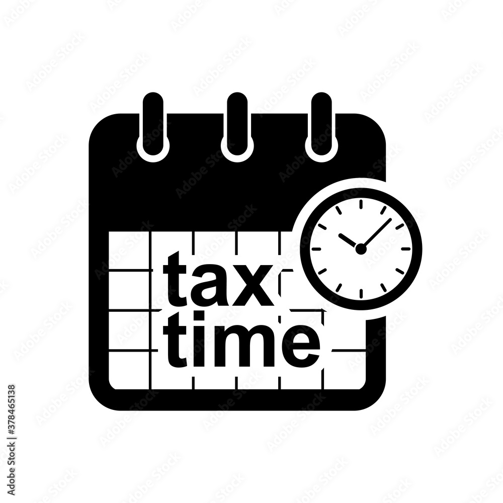 Tax time icon isolated on white background vector illustration. Tax time icon isolated on white background vector illustration.