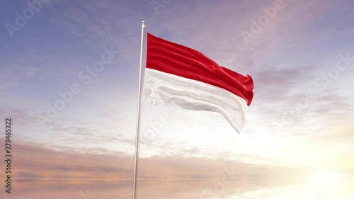 Indonesia  Flag With Air Force.  photo