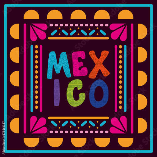 Mexico in frame vector design