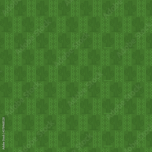 Mexican cactus pattern and green background vector design