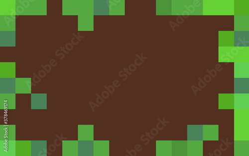 grass and ground background abstract with squares or pixel game block 