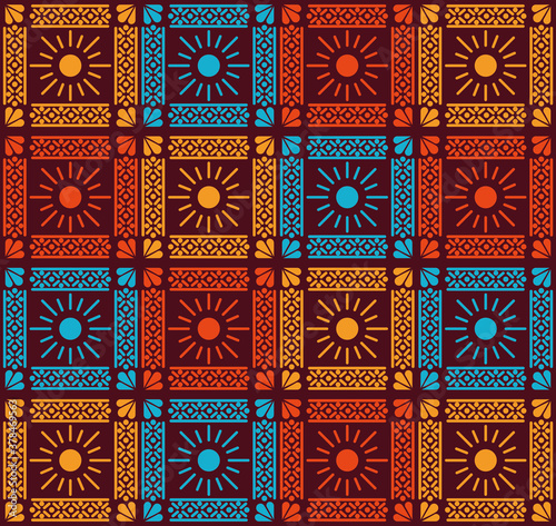Mexican flowers pattern background vector design