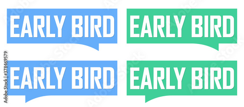 Set Early Bird Sale banners, discount tags design template, vector illustration