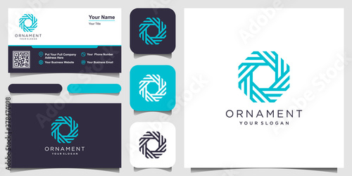 Company vector logo design element. Abstract ornament circle shaped vector symbols. business card design