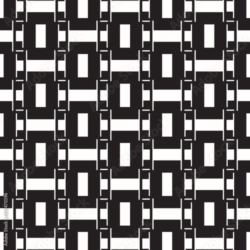 Abstract black geometric of rectangle and square pattern on white background.
