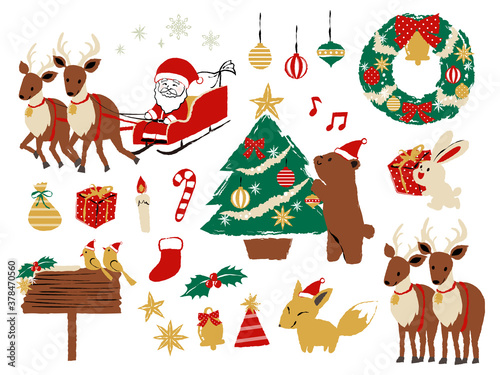 illustration set of Christmas decorations