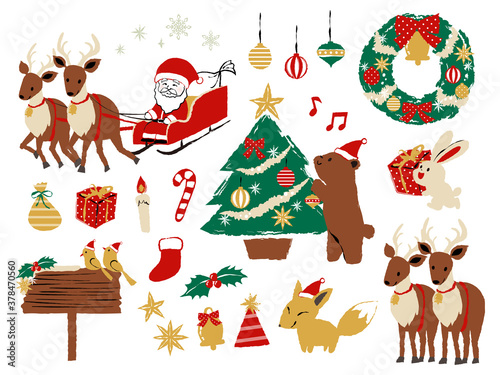 illustration set of Christmas decorations