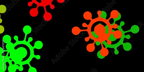 Dark green, red vector texture with disease symbols.