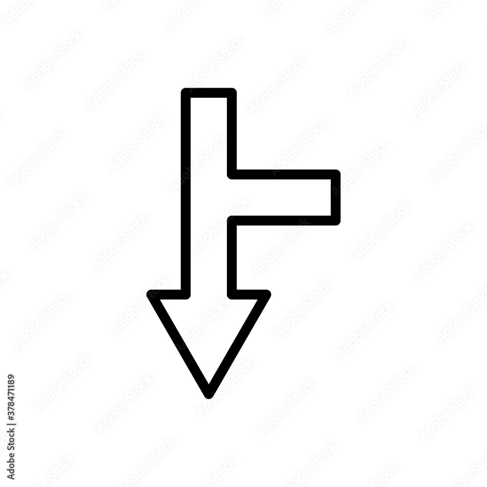 T-junction arrow line icon. Design template vector T-junction arrow line icon. Design template vector